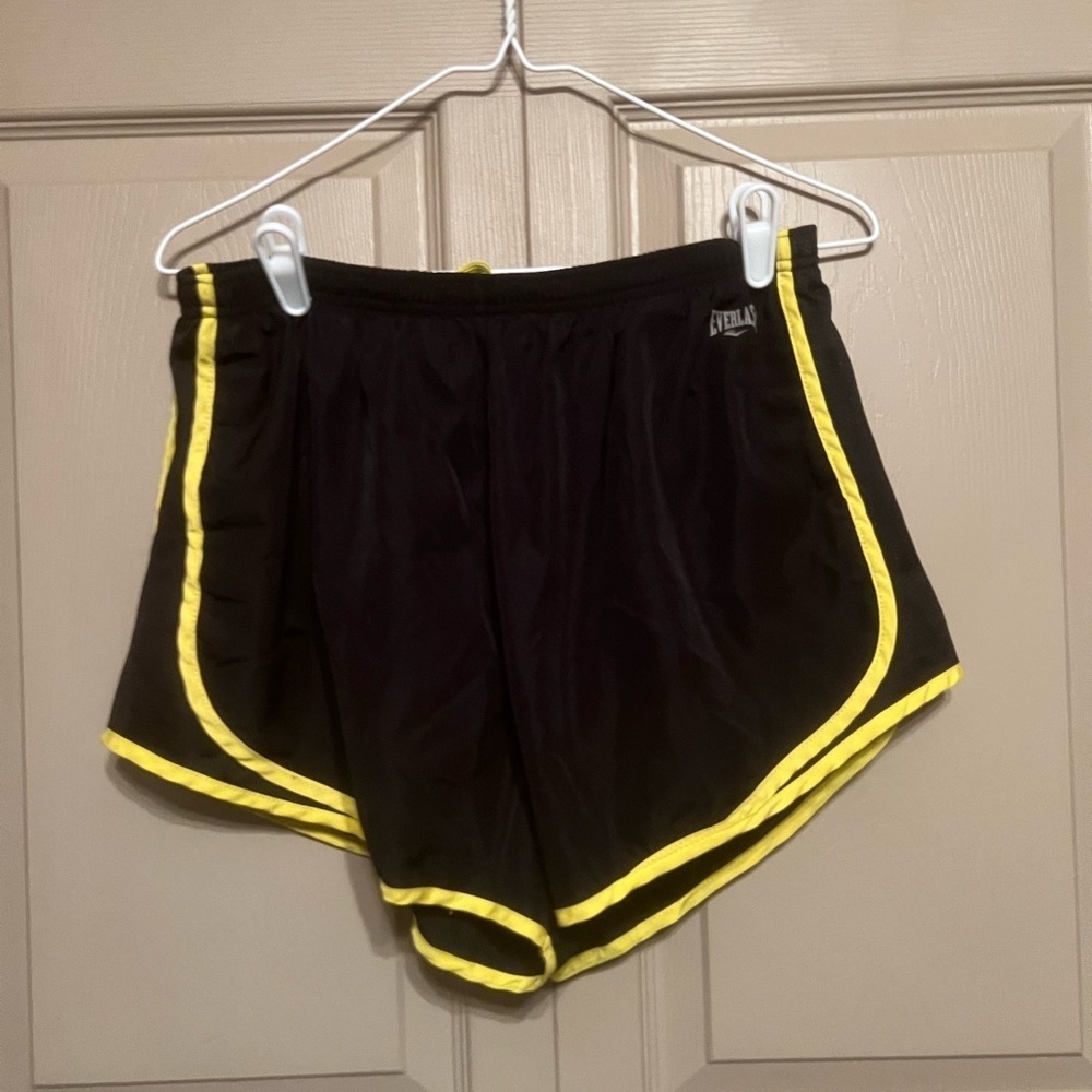 Everlast Women's Athletic Shorts in Black with Yellow Accents
